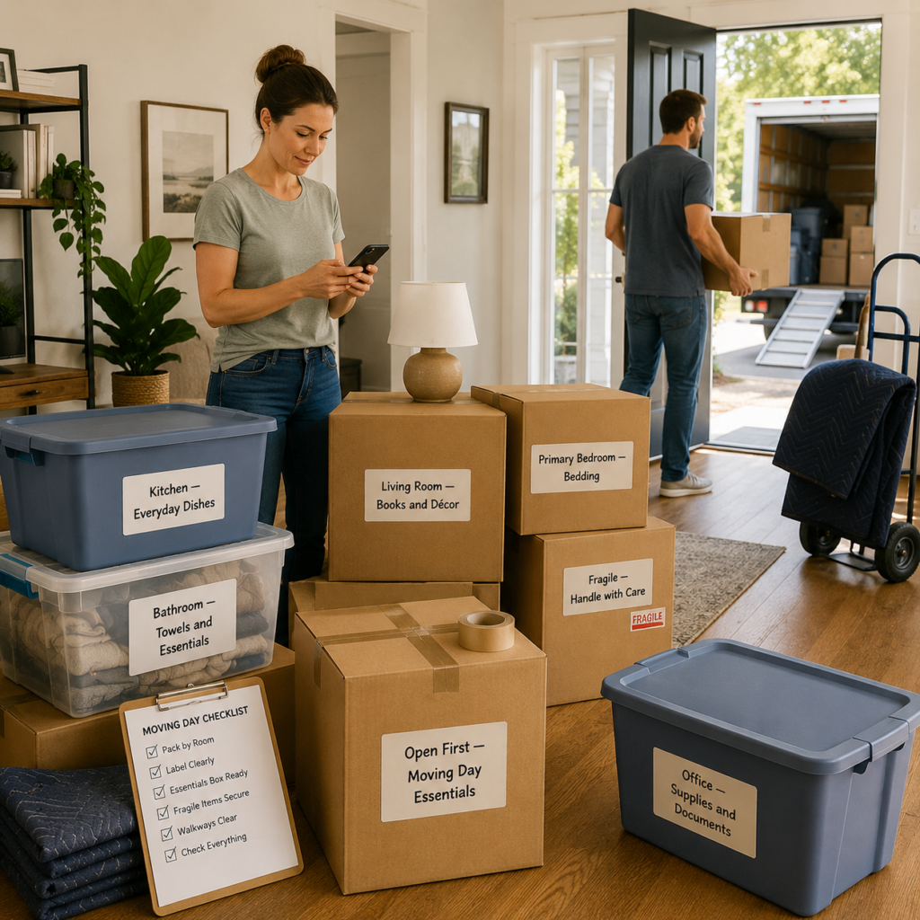 organized moving day home