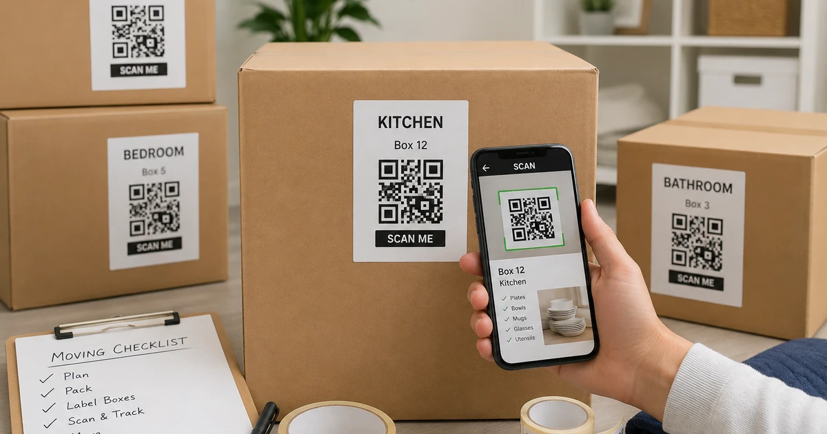 Smart Moving Tips: Label Moving Boxes With QR Code Stickers
