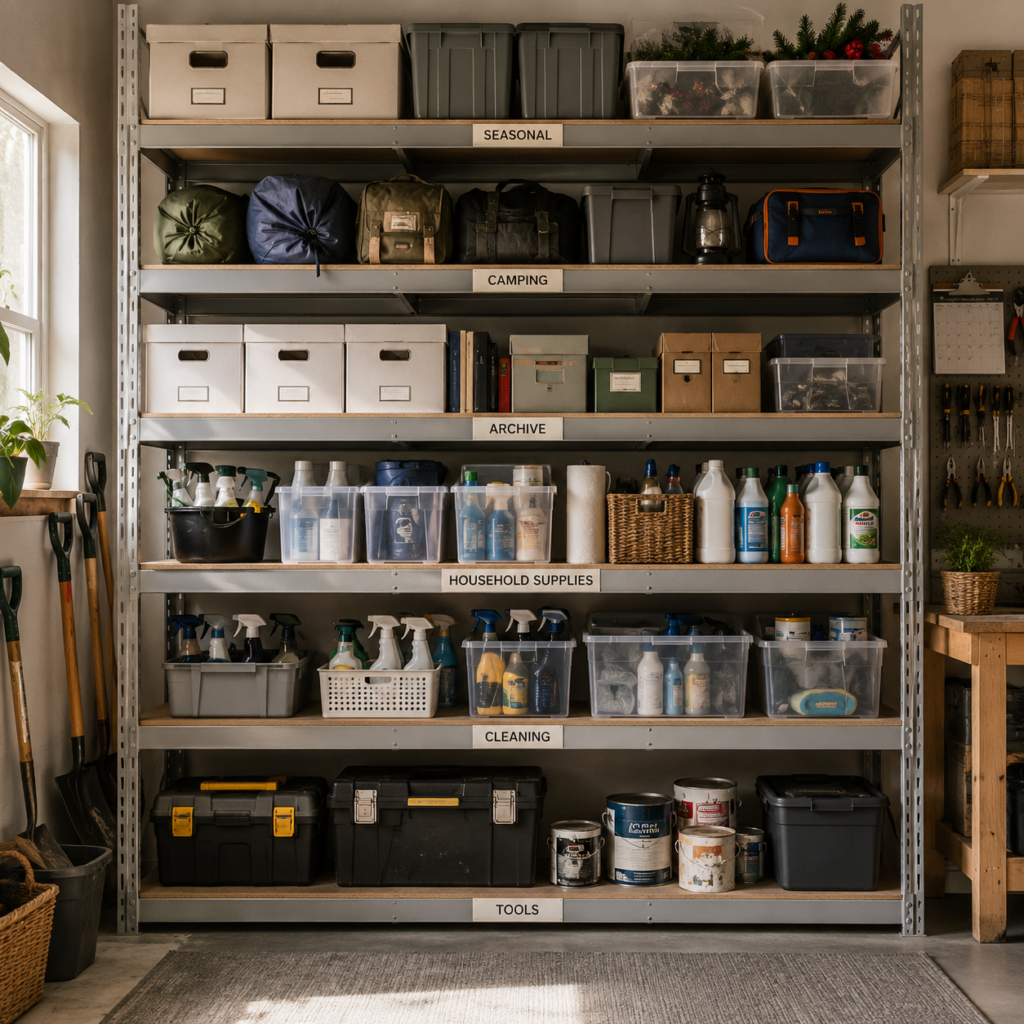 items are stored into shelves