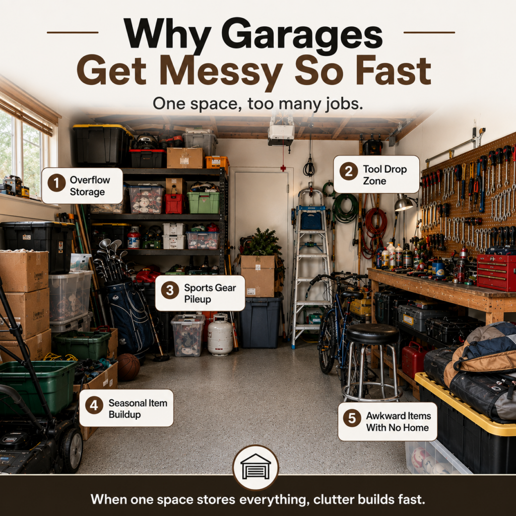 why garage get messy so fast