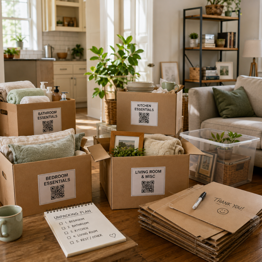unpacking tips during moving